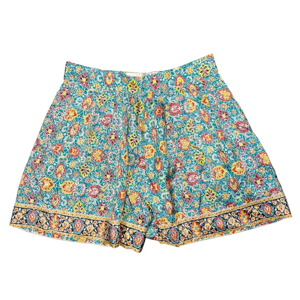 💙💖Lauren Moffatt‎ Anthropologie Floral Silk Shorts Bohemian Maximalist Resort